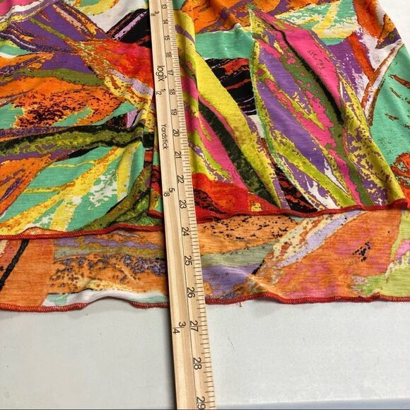 SPENSE, women’s Multicolored Top,Size Petite Medium,Sleeveless,Plunging neckline - Picture 4 of 8